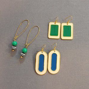 Three pair of Lightweight "Retro" Fashion Dangle Earrings